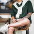 Men's Summer Contrast Color Embroidered Polo Tee – Loose Fit Short Sleeve Casual Shirt